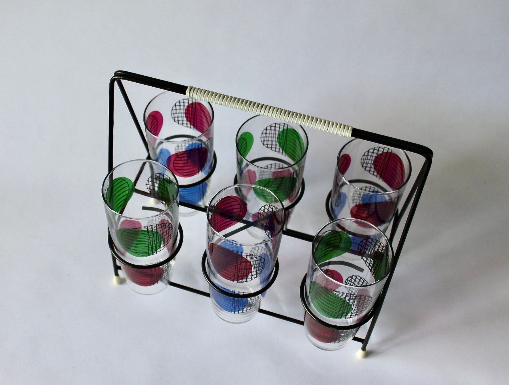 Bicchieri: SCHÖNER GLASHALTER MIT 6 TOLLEN GLÄSER, VINTAGE. – Usato da Grandcour venduto da Flowerstyle 3