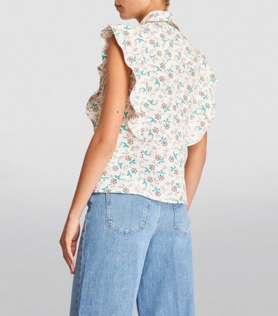 Claudie Pierlot blouse avec lin/Bluse mit Leinen - 38 - NEU