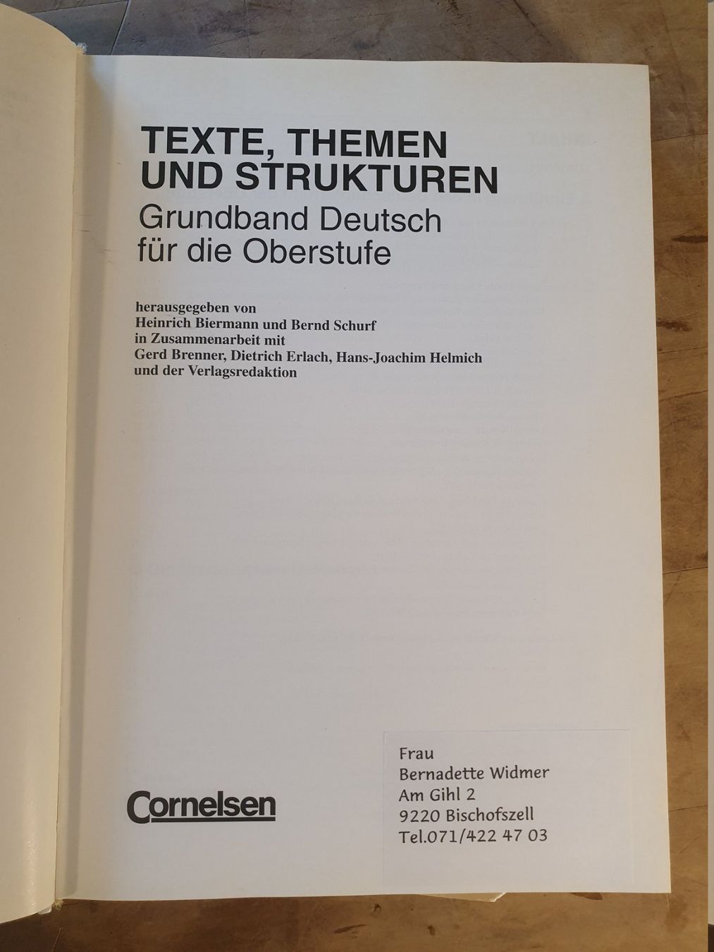 Libri: Texte, Themen und Strukturen Cornelsen – Usato da Zürich venduto da loosebone 2