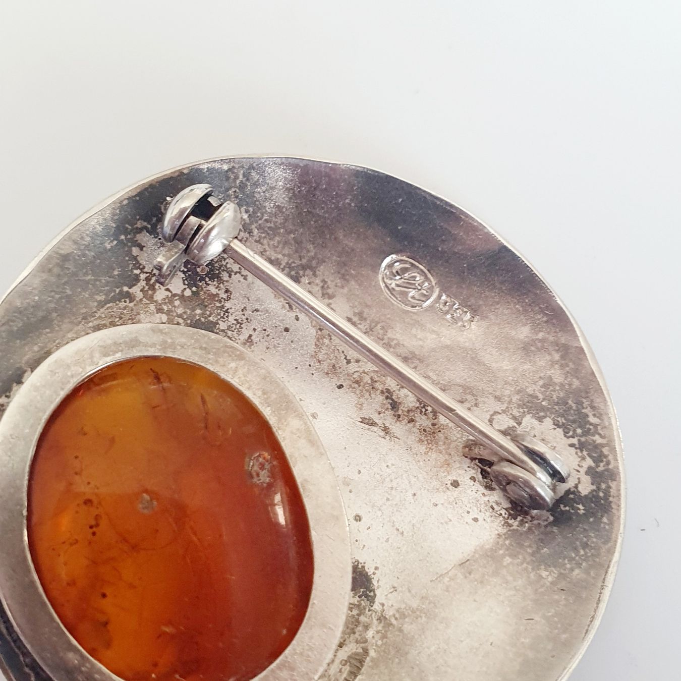 Spille & Fermagli: Schöne Brosche mit Bernstein, 925 Silber, Vintage – Usato da Kreuzlingen venduto da Wunderkiste123 2