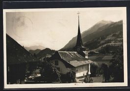 AK Diemtigen, Panorama mit Kirche, 1928