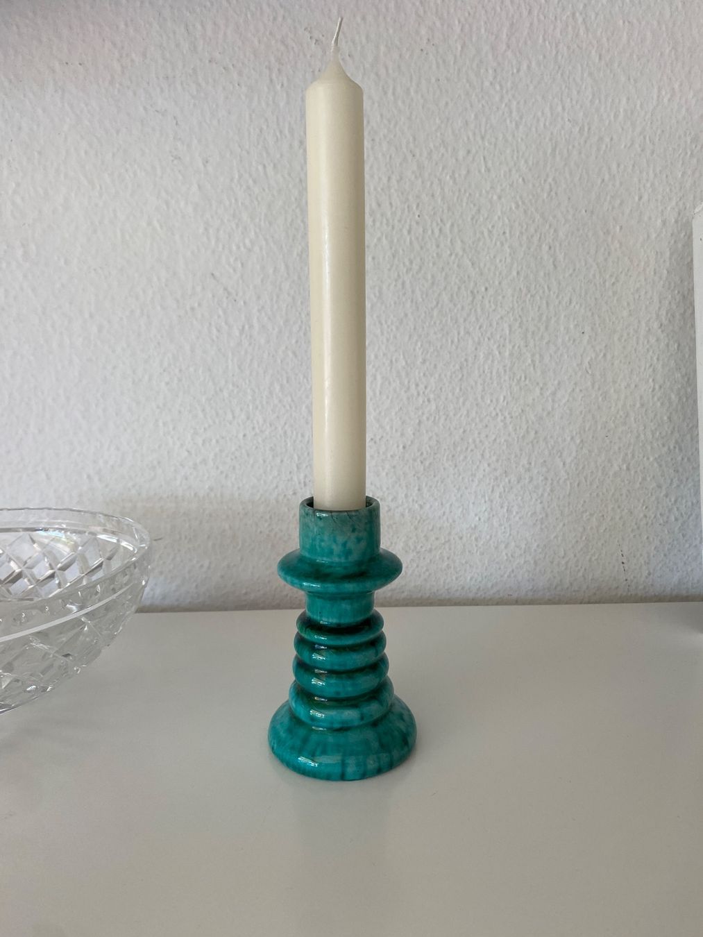 Kerzenständer: Keramik Kerzenständer, vintage, türkis – Gebraucht aus Dietlikon von VintageStudioZurich 1