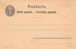 Postkarte Ganzsache ungelaufen - 5 Rp geprägtes Wertzeichen