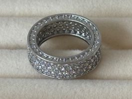 Luxus Elegante Gr: 18/8 Ring mit  Zirkonia Silberfarben