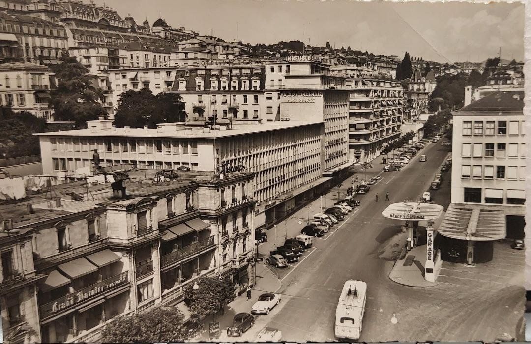Ansichtskarten: LAUSANNE - Avenue de la Gare - Oldtimer – Gebraucht aus Delémont von Domdom1