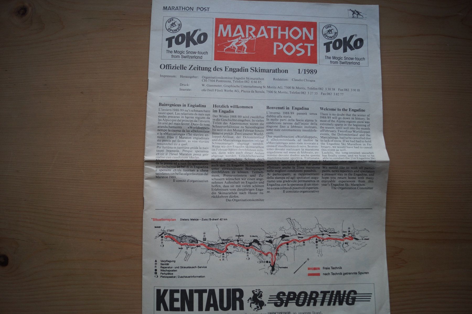 Riviste & Magazine: Engadiner Skimarathon Post, 1989 – Usato da Scheid venduto da dirauls 1