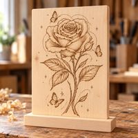 Rosenbild aus Holz 30 × 40 cm