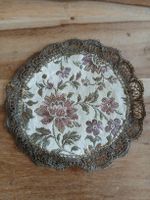 Vintage Floral Tapestry Doily with Lace Edging - Autumn