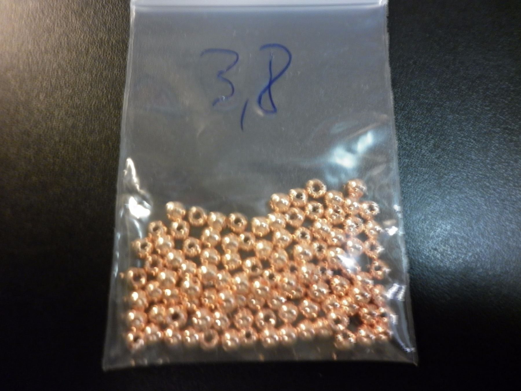 Perlen (unechte): 100 perles tungstène cuivre 3,80 mm – Neu (gemäss Beschreibung) aus Fribourg von versus702