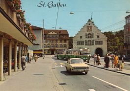 St. Gallen Marktplatz. Alter Bus