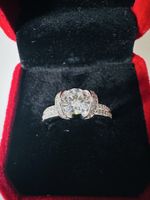Anello donna argento con Moissanite 1carato