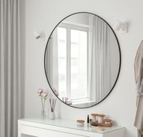 Miroir rond cadre noir 80cm occasion IKEA
