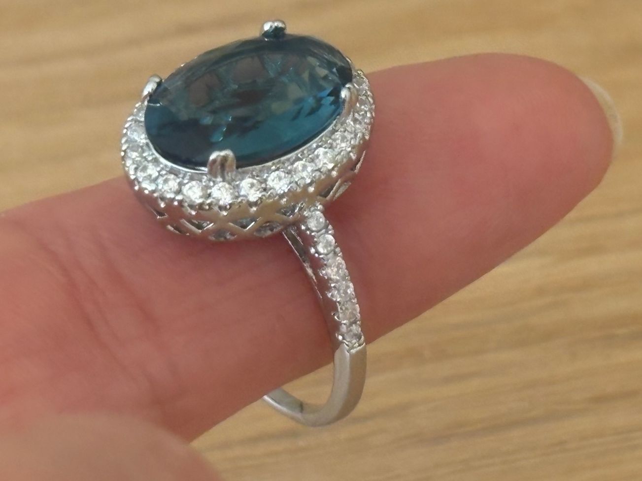 Anelli: Luxus Elegante Gr.19/9 Ring Farbe: Silber /blau – Nuovo (secondo la descrizione) da Biel-Bienne venduto da Roserosse13 1