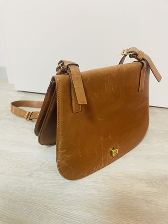 Aigner Ledertasche Vintage, Braun, Schultertasche Made in It