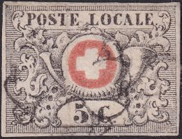 WAADT 5, mit schwarzer Rosette selten, Kat: 3'000.- +Befund