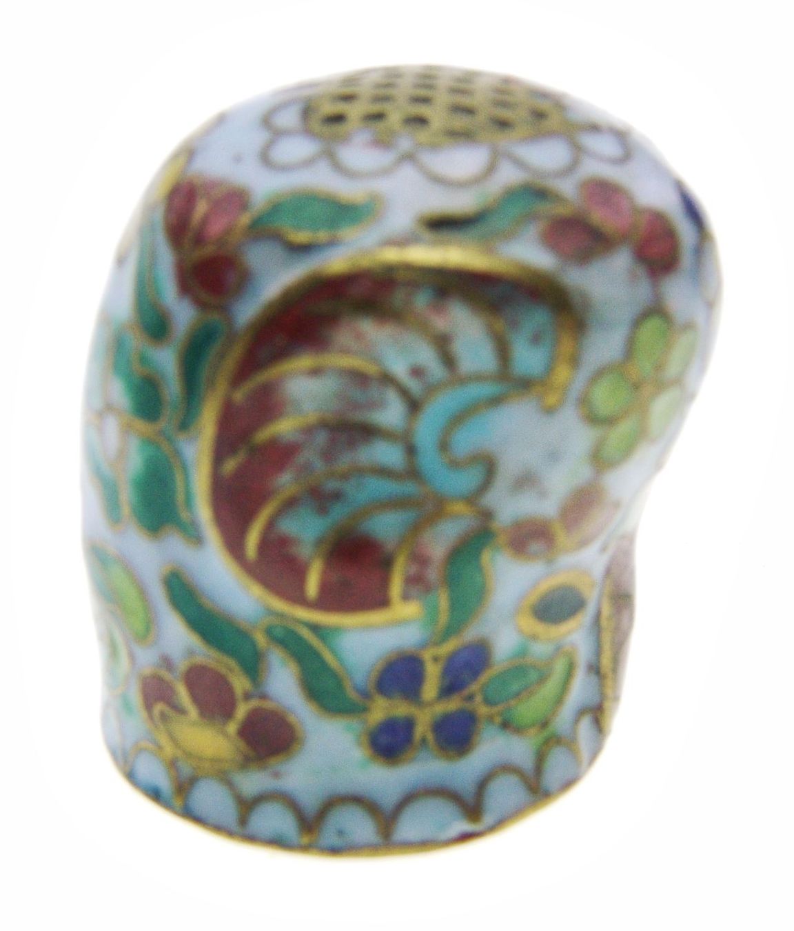Ditali: Fingerhut - Cloisonne Tierlikopf – Usato da Langenthal venduto da hamster-raeumung 1