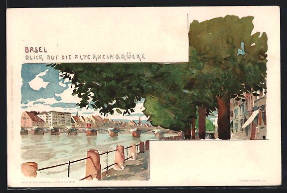 Cartes postales: Fritz Voellmy: Basel, Blick auf die alte – D'occasion à Berlin par bartko-reher