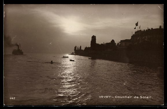 Cartes postales: AK Vevey, Coucher de Soleil – D'occasion à Berlin par bartko-reher