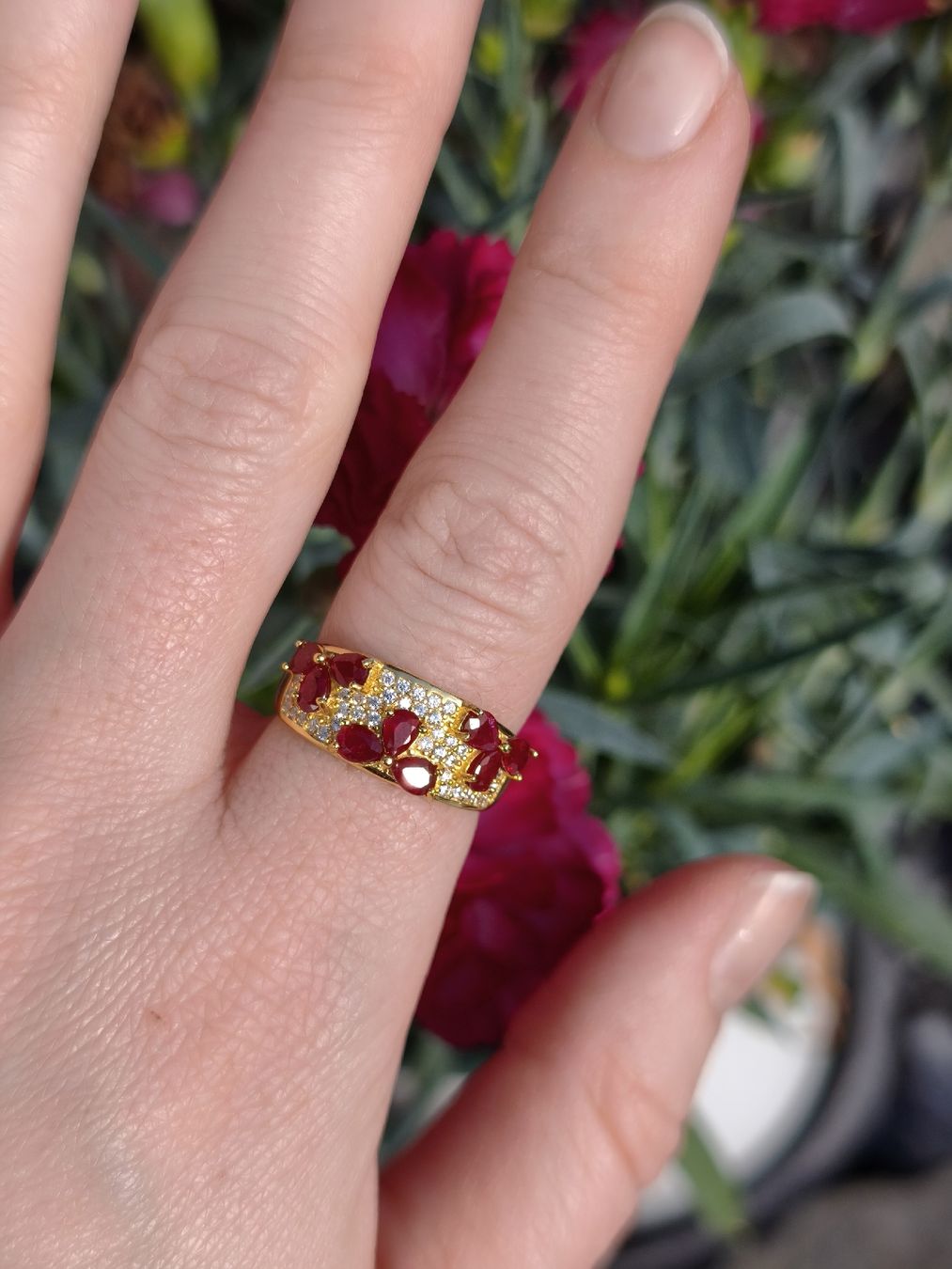 Anelli: Gold Ring mit echten Rubinen aus Massivem 925 Silber – Nuovo (secondo la descrizione) da St. Gallen venduto da GIULESGG 3