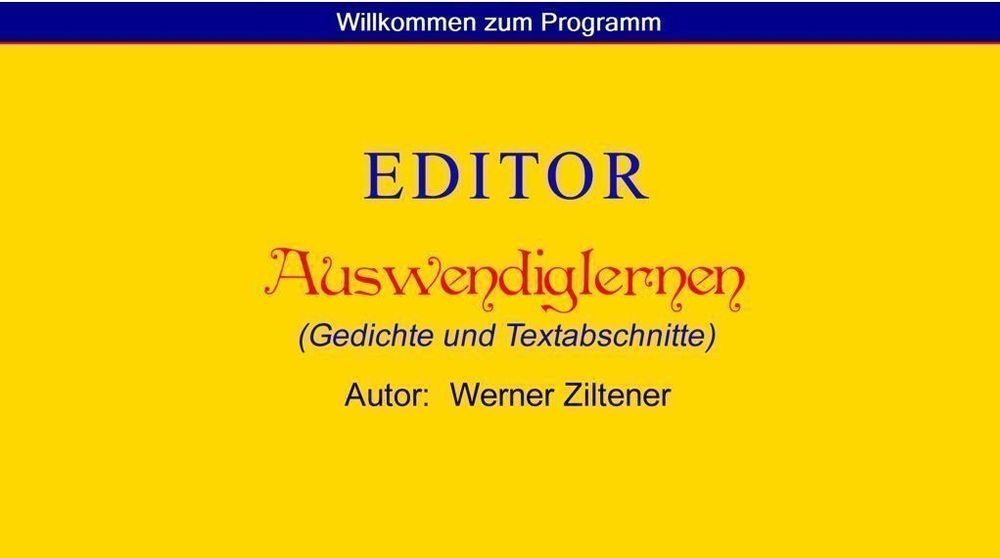 gratis Download PC Programm EDITOR Auswendiglernen Kaufen auf Ricardo