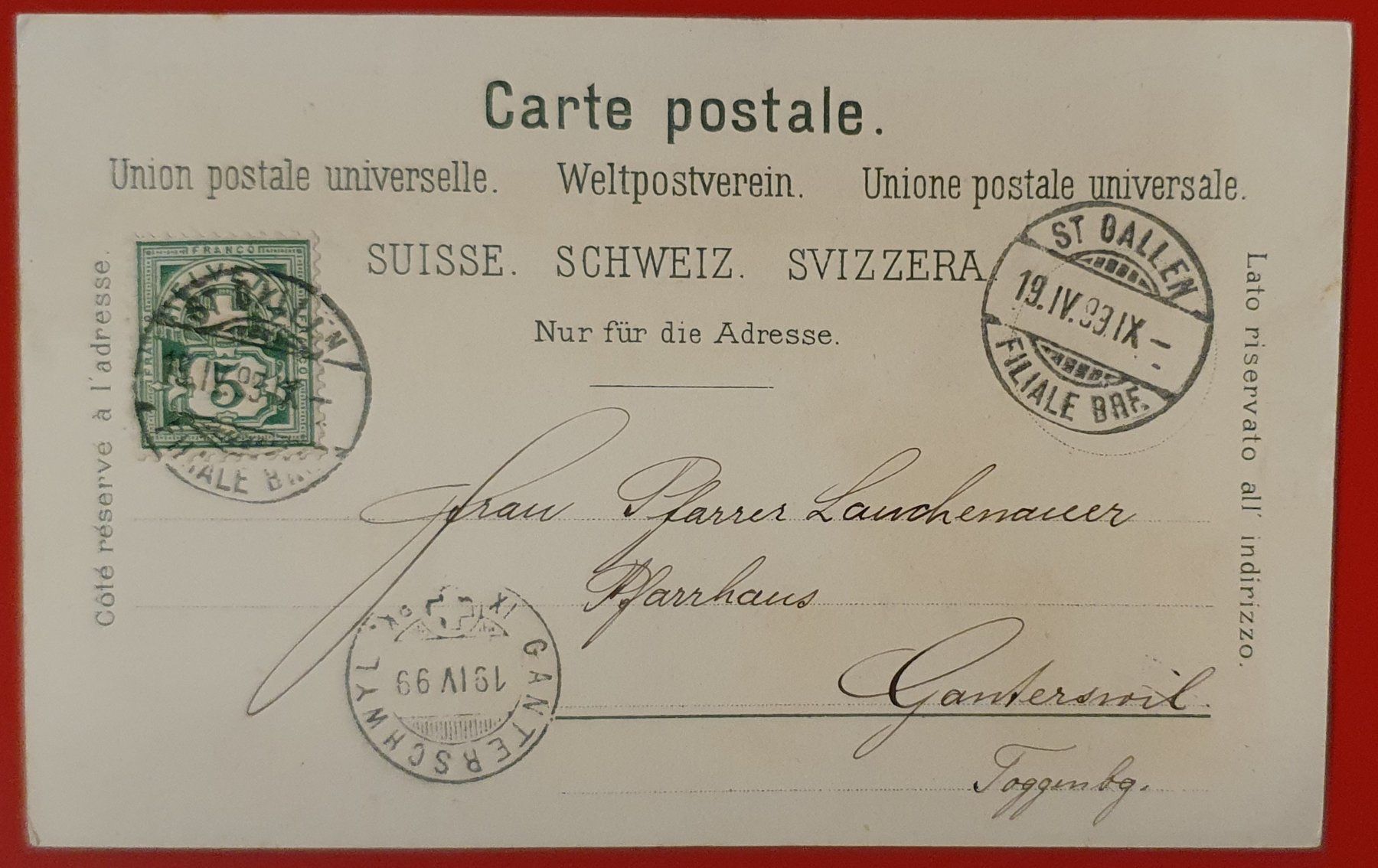 Cartoline postali: Gruss aus Arbon 1899 – Usato da Kreuzlingen venduto da Rschweiz1 1