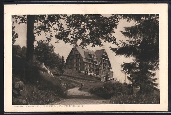 Cartoline postali: AK Braunwald, Hotel Alpenblick, 1915 – Usato da Berlin venduto da bartko-reher