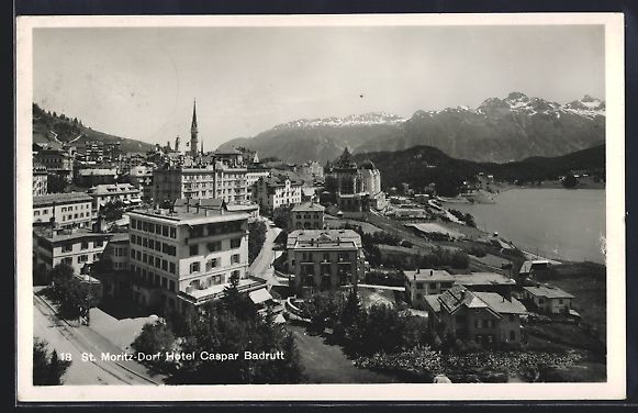 Cartoline postali: AK St. Moritz-Dorf, Hotel Caspar Badrutt – Usato da Berlin venduto da bartko-reher