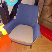 Vintage Sessel / Polstersessel 50er Jahre Blau Beige