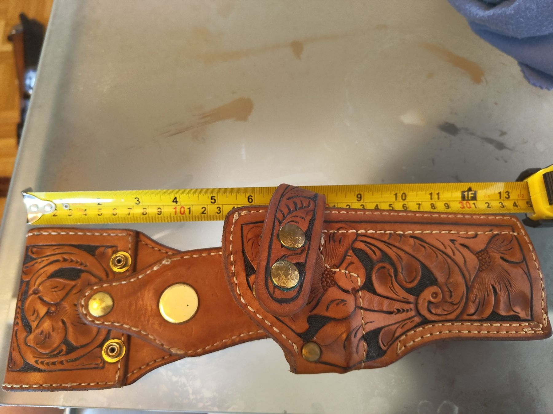 Tiro a segno: Lederholster, Tex Shoemaker Co, Rechtshänder, 4" – Usato da Weinfelden venduto da RobsFortune 4