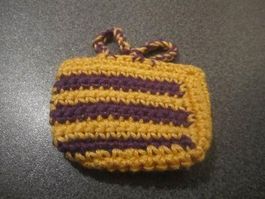 Puppen-Tasche violett/gelb