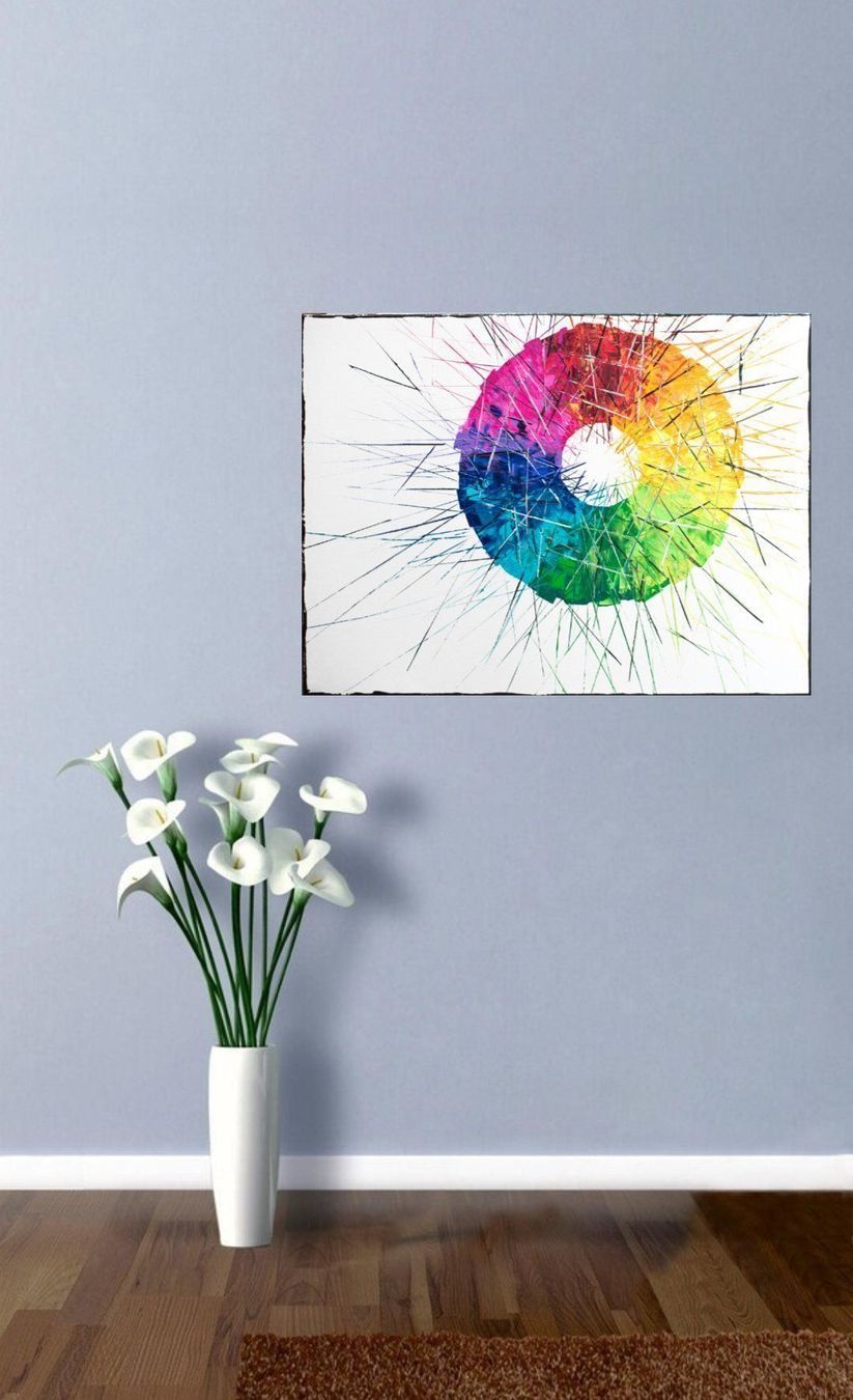 Dipinti: Acrylbild Kreis bunt abstrakt Unikat – Nuovo (secondo la descrizione) da Rheinau venduto da Sussel 4