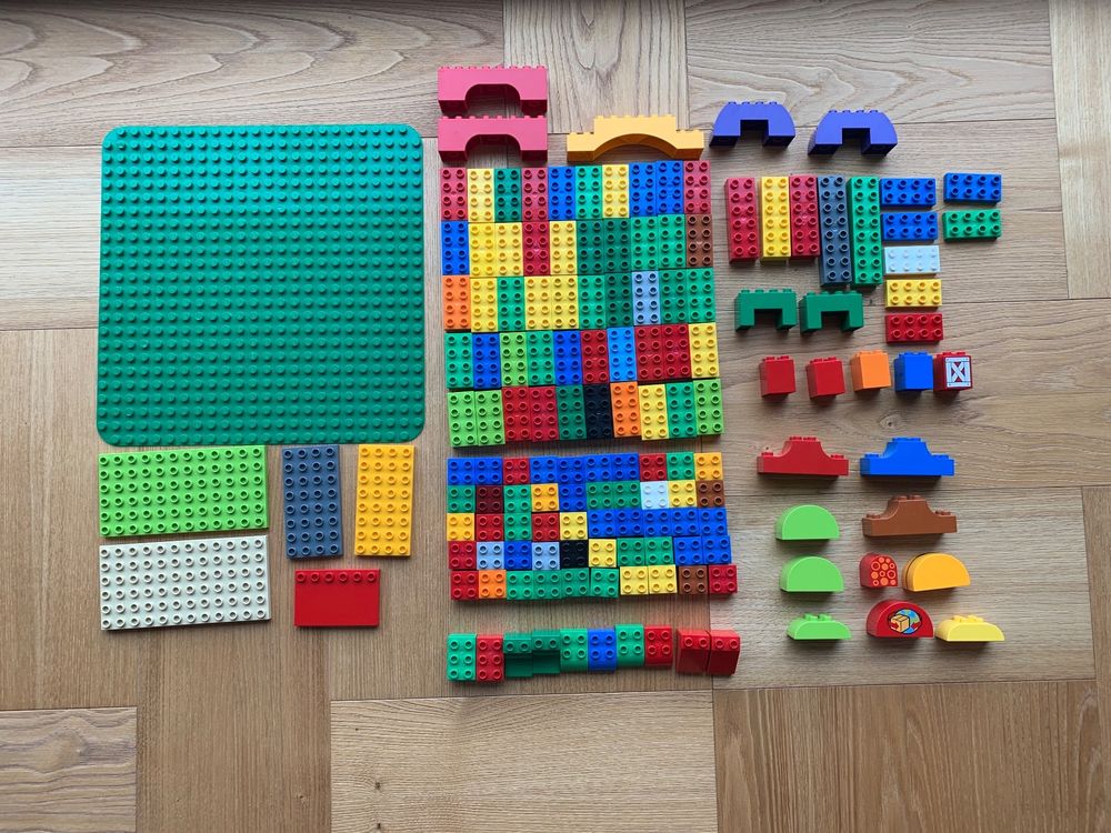 DUPLO-kompatible Grundplatte – 25,4 X 25,4 Cm, 4 Stück In Grün, Grau, Blau