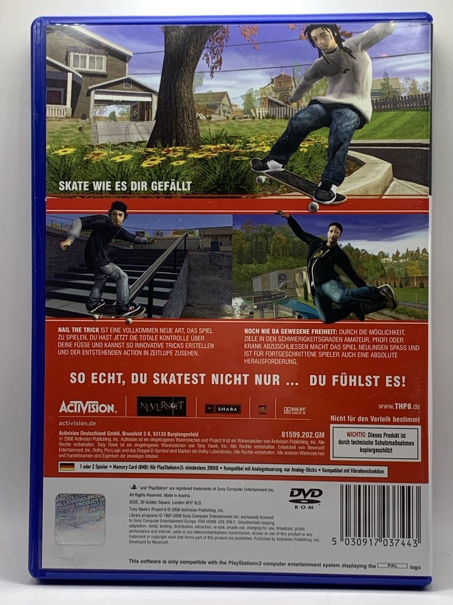 Sony Giochi: Tony Hawk's Project 8 - PS2 – Usato da Ostermundigen venduto da RG-Collector 1