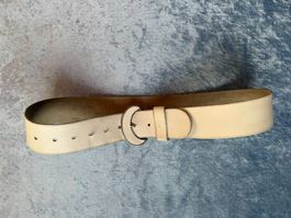 Breiter Vintage Ledergürtel, beige, neuwertig, chic