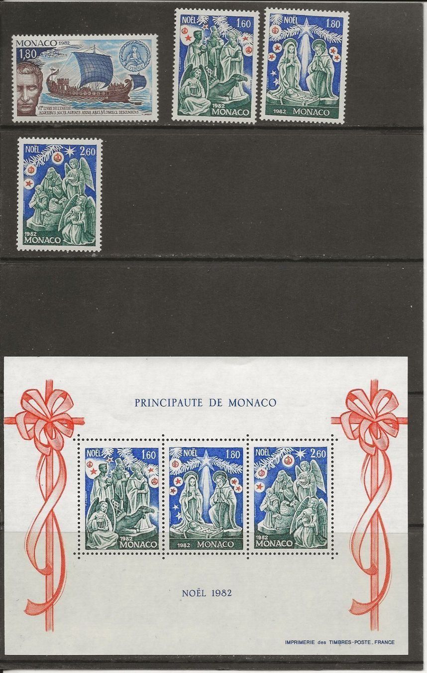 Tutti i francobolli: Monaco Année complète 1982 + blocs  ** – Usato da Sion venduto da PierreP01 3