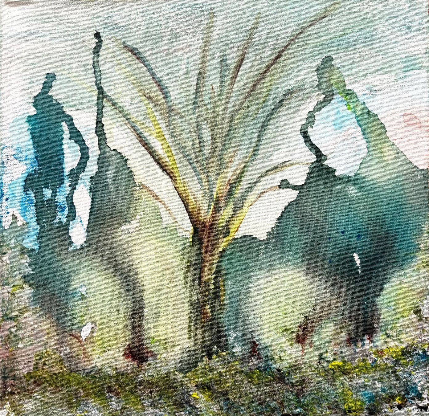 Gemälde: Aquarell, Mischtechnik - Baum, Natur, abstrakt expressiv – Gebraucht aus Frauenfeld von Merk52