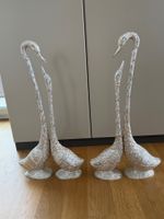 Deko Schwäne Set silber- goldfarben 4 Stück  53cm und 63cm