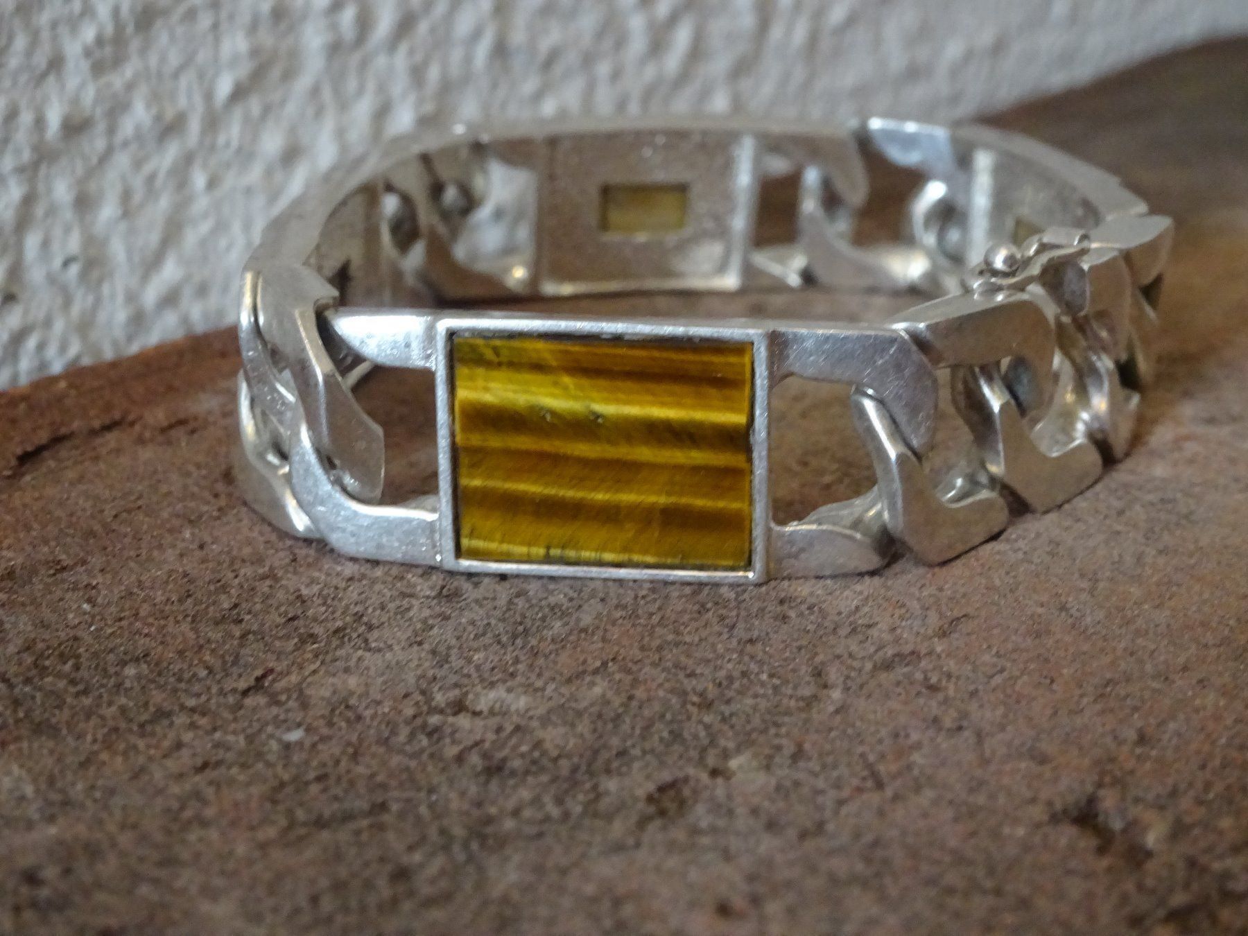 Bracciali & Braccialetti: Armband Tigerauge / 835 Silber – Usato da Esslingen venduto da FetteSchnecke 1