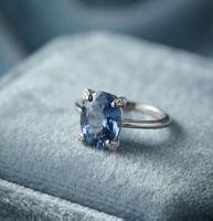Eleganter Silber 925 Aquamarin Ring (52) - Neu