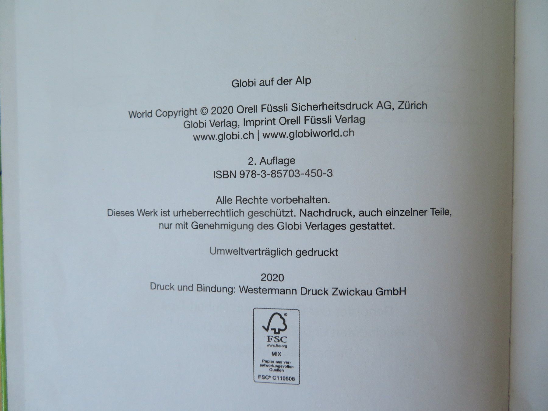 Livres: GLOBI "Auf der Alp" – D'occasion à Zürich par piroma 1