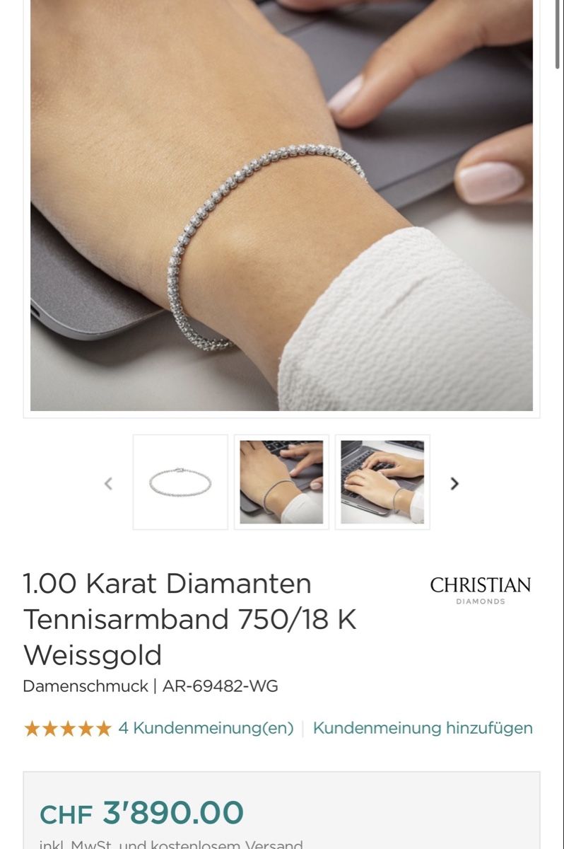 Bracciali & Braccialetti: Diamant 1ct Tennisarmband – Nuovo e nell'imballaggio originale da Diepoldsau venduto da Liliana1944