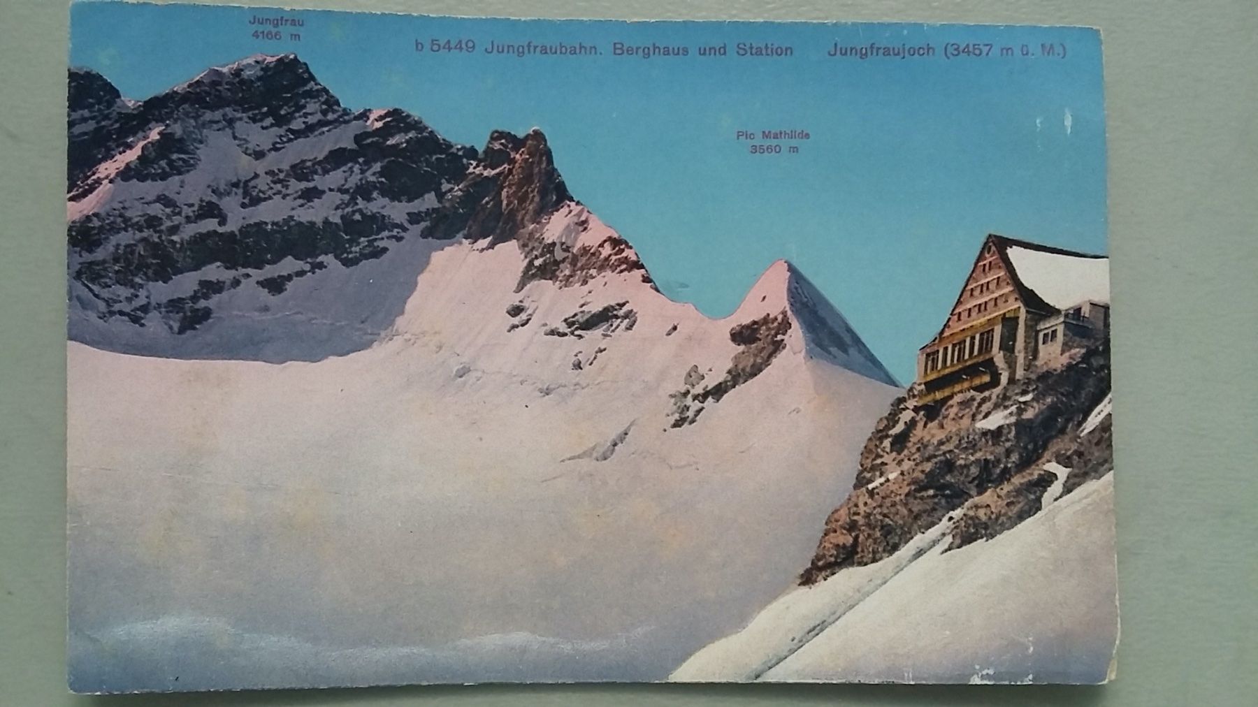 Cartoline postali: Jungfraubahn, Berghaus und Station – Usato da Sargans venduto da nicsam1815