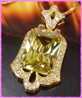 Grosser eindrucksvoller Anhänger mit Zirkonia 18K Vergoldet