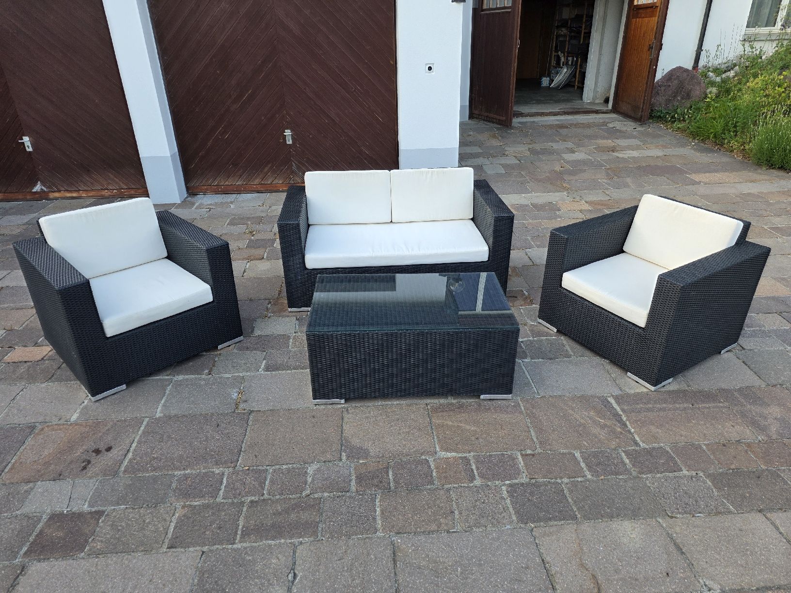 Set di tavolo e panche: Rattan Gartenlounge – Usato da Bäretswil venduto da xxflockixx