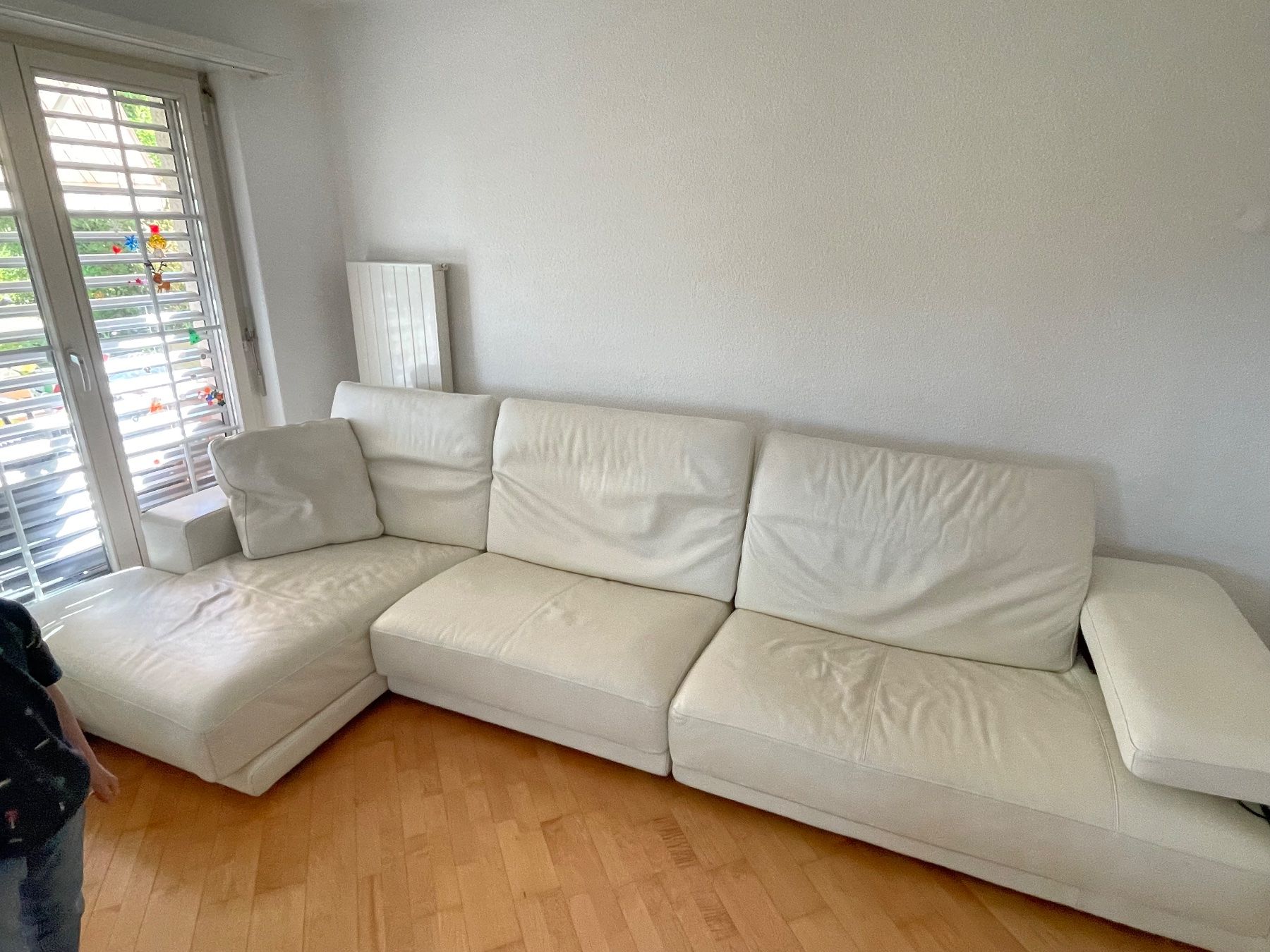 Natuzzi Divani: Natuzzi Weißes Echtleder Ecksofa – Usato da Henggart venduto da ste_sj2g