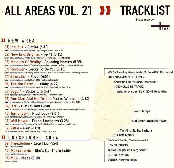 CD: All Areas Volume 21 F15 – Usato da Sessa venduto da fraenklishop 1