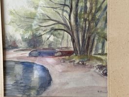 Ancien Vidy aquarelle signé Robert Pissotti