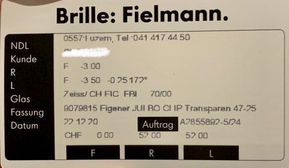 Fielmann Occhiali & Lenti: Brillenclip für Ski/Snowboard- oder sonstige Einlageoptionen – Usato da Adligenswil venduto da th.hi 2