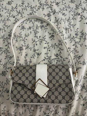 Borsa donna fantasia monogram bianco nuovo