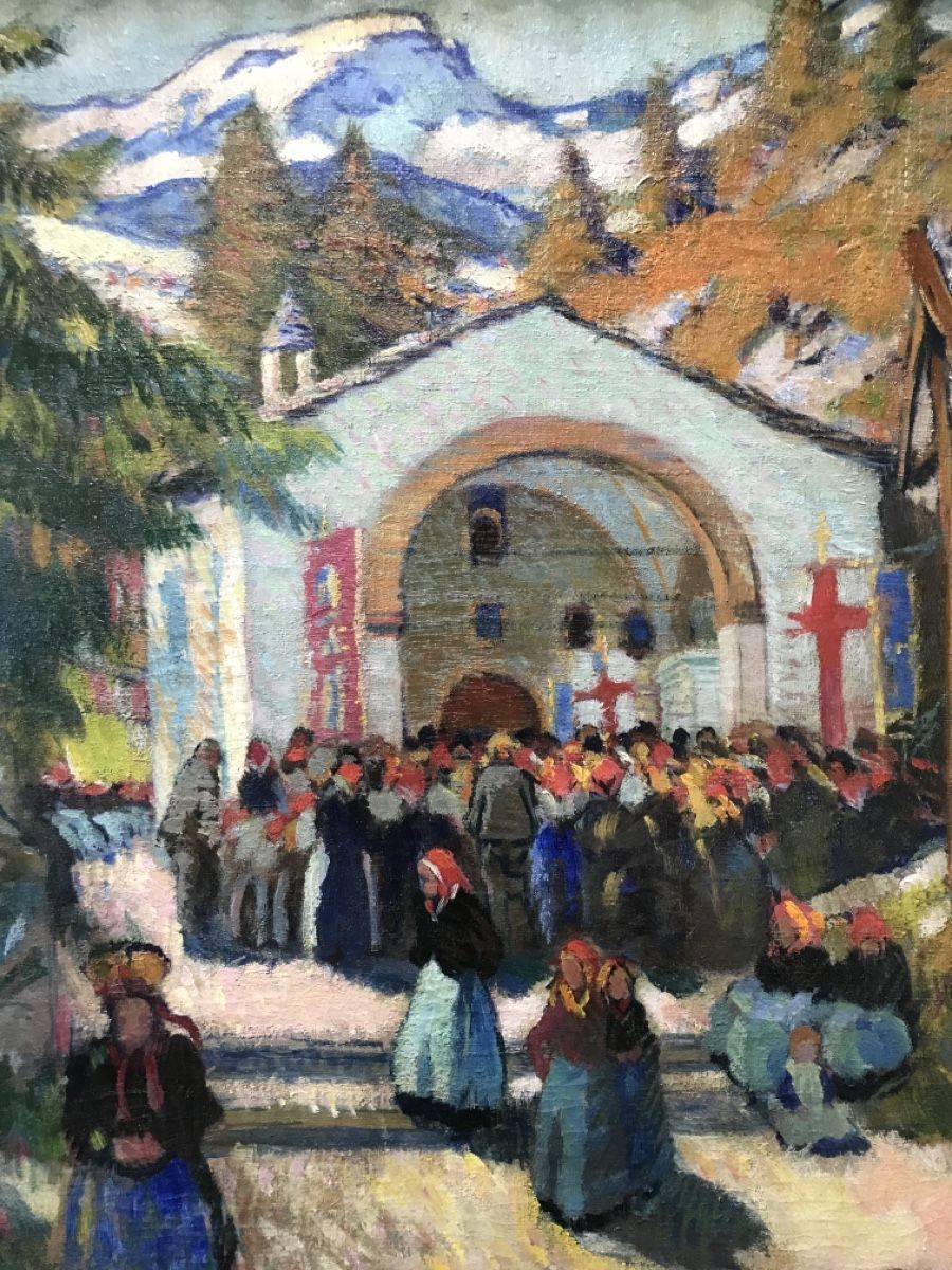 Dipinti: Saas Fee um 1900 unleserlich signiert – Usato da Wolfhalden venduto da SecondAntique
